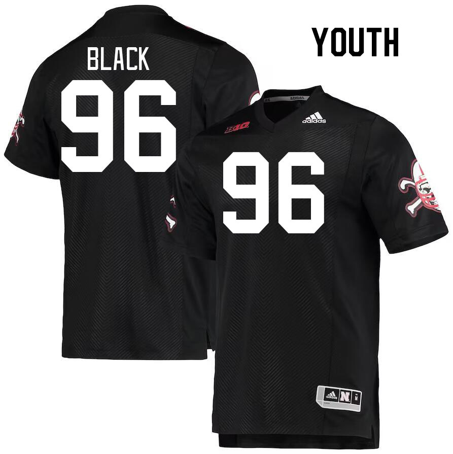 Youth #96 Leslie Black Nebraska Cornhuskers College Football Jerseys Stitched Sale-Black